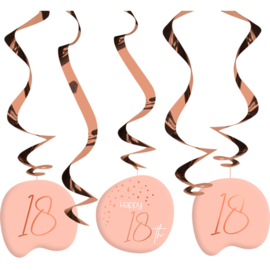 Hangdecoratie Elegant Lush Blush 18 Jaar - 5 stuks