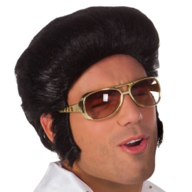 Elvis Glasses Gold with Sideburns