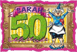 50 Jaar Sarah Deurbord Stripes - 48x33cm