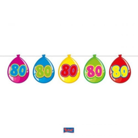 80 Jaar Birthday Ballonnen Slinger - 10 meter