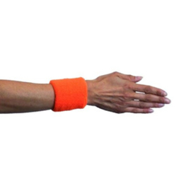 Polsband neon oranje 2 stuks