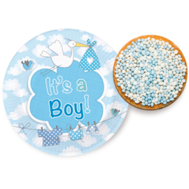 Geboorte Jongen Bordjes It's a Boy 18cm - 8 stuks