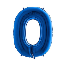 Cijfer 0 Blauw - 100 cm
