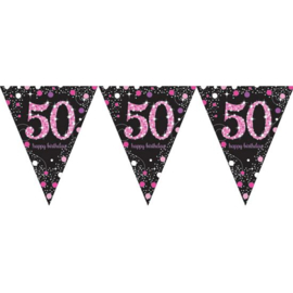 Vlaggenlijn sparkling pink '50' (4m)