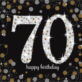 Servetten70 Happy Birthday sparkling 33 x 33 - 16 stuks