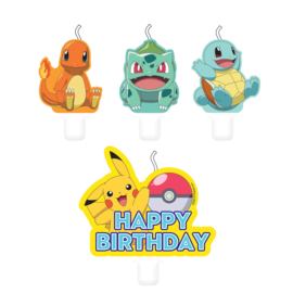 Pokemon mini-figuur kaarsjes – 4 stuks