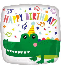 Folieballon Happy Birthday Krokodil - 43 cm