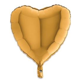 Folieballon hart goud - 46 cm