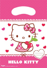 Hello Kitty Uitdeelzakjes 23 X 16,5 Cm Roze/wit 6 Stuks