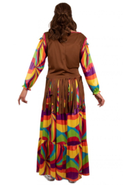 Hippie jurk lang dames multi kleuren