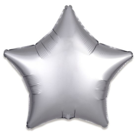 Folieballon ster satin platina (43cm)