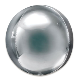 Folieballon Orbz Jumbo zilver (53cm)