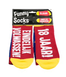 Sokken - Funny socks - 18 jaar! Party Time!