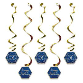 Hangdeco Navy & Gold '50' (5st)