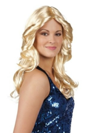 Pruik disco doll blond lang haar