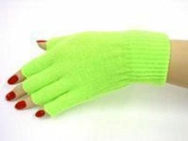 Handschoenen Vingerloze Party wol fluorgroen one size