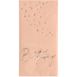 Servetten Elegant Lush Blush Happy Birthday 33x33cm - 10 stuks