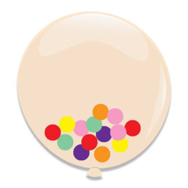 Ballonnen + confetti multi (Ø61cm, 3st)