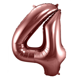 Folieballon Cijfer 4 Brons - 86 cm