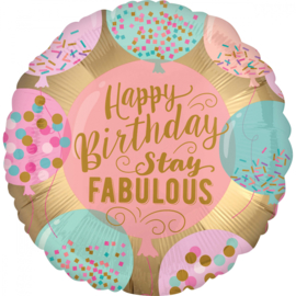 Folieballon 'HBD' Stay Fabulous - 43 cm