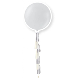 Balloon Kit 90 cm met Zilver ballon en Tassel