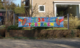 3x Toeteren Spandoek - 180 x 40 cm