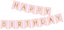 Banner Happy Birthday Light Pink