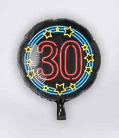 Folieballon Neon 30 Jaar - 45 cm