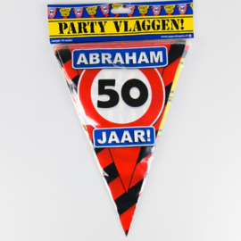 Vlaggenlijn Party 50 Jaar Abraham Verkeersbord