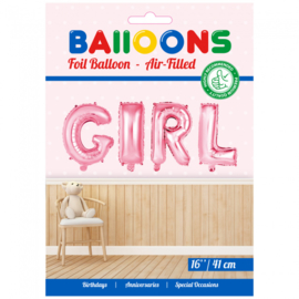 Baby Roze Folie Ballonnen Set GIRL