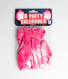 Party Ballonnen - Sweet 16 - 8 Stuks