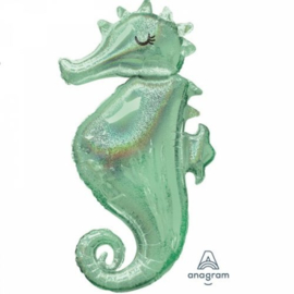 Folieballon SuperShape Mermaid Wishes Seahorse  - 96 cm Hoog