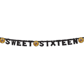 Letterslinger Sweet 16 Zwart/Goud