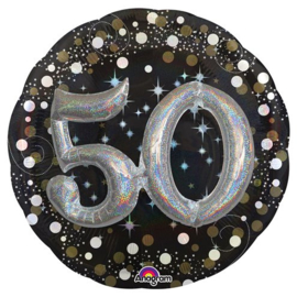 Folieballon 50 Jaar 3D Sparkling - 81 cm