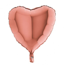 Folieballon hart roségoud - 46 cm