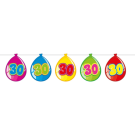 30 Jaar Birthday Ballonnen Slinger - 10 meter
