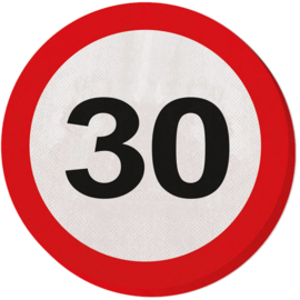 Servetten Verkeersbord 30