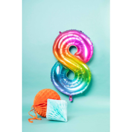 Cijfer 8 Rainbow - 86 cm