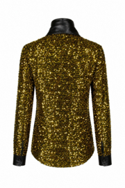 Blouse Pailletten Disco Star Goud Heren