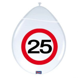 25 Jaar Verkeersbord Ballonnen - 8 stuks