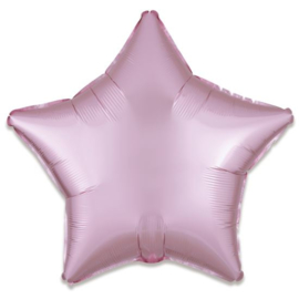 Folieballon ster satin pastelroze - 43 cm