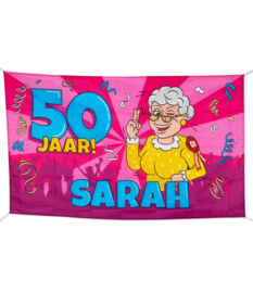 Gevel vlag - Sarah Cartoon - 90 x 150 cm