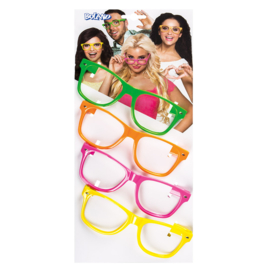 Set 4 Partybrillen 4 neonkleuren