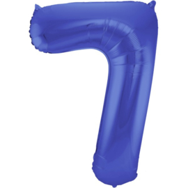 Cijfer 7 Mat Blauw - 86 cm