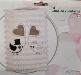 Lampion Just Married 2 stuks