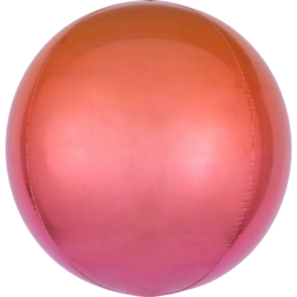 Folieballon Orbz Ombré Rood & Oranje - 40 cm
