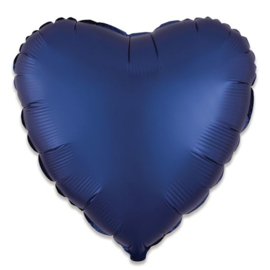 Folieballon hart satin navyblauw (43cm)