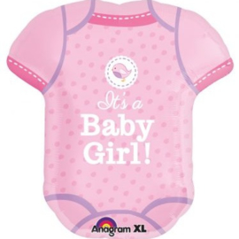 Folieballon Geboorte Baby Body it’s a Girl 60 cm