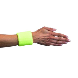 Polsband neon geel 2 stuks