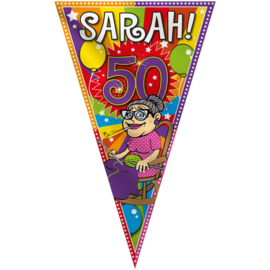 50 Jaar Sarah Knalfeest Mega Vlag 100x150